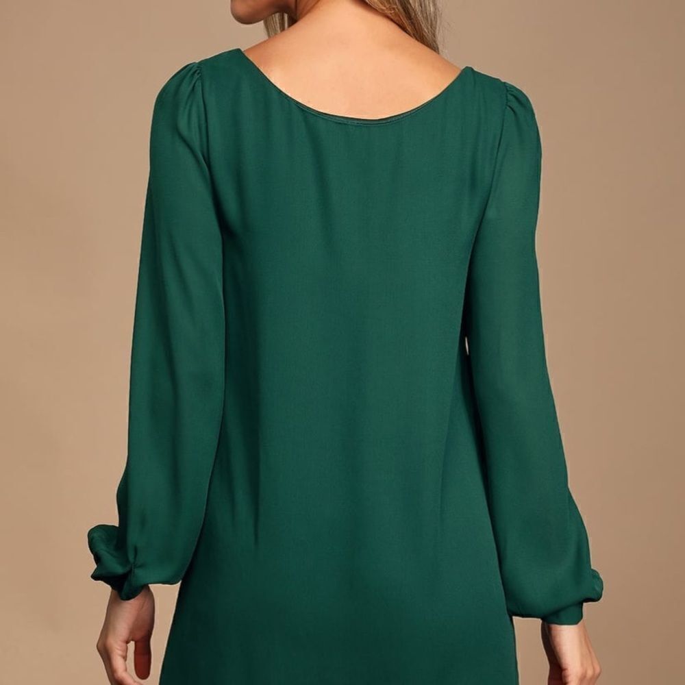 Lulus Forest Green Shift Dress - Picture 6 of 7